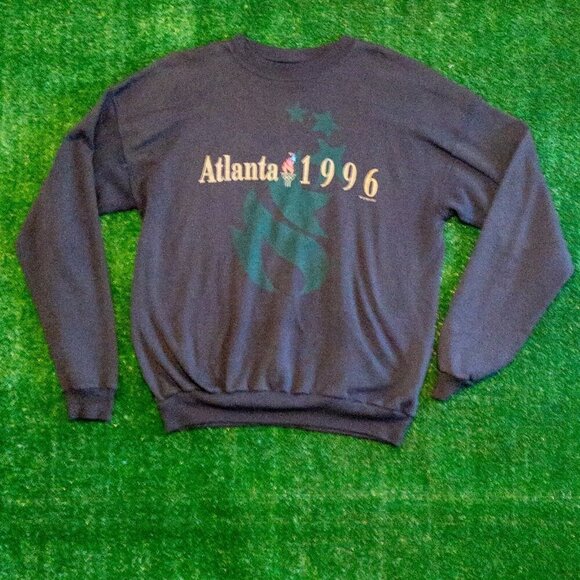 VINTAGE 1996 ATLANTA OLYMPICS MENS SWEATER HANES ACTIVEWEAR BLACK 1992 SIZE XL - Picture 5 of 7